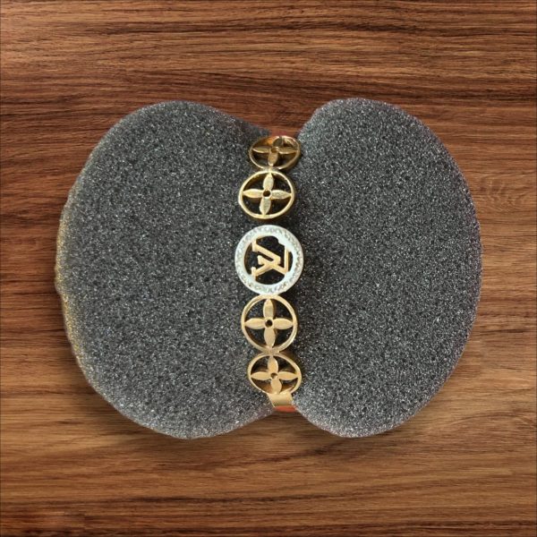Golden Color Bracelet With LV Logo